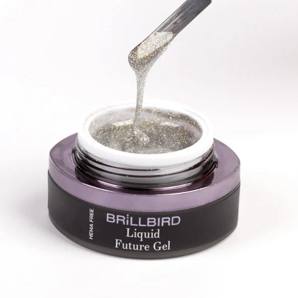 Brillbird Future Liquid Light Reflective Poly Gel - Silver 15ml