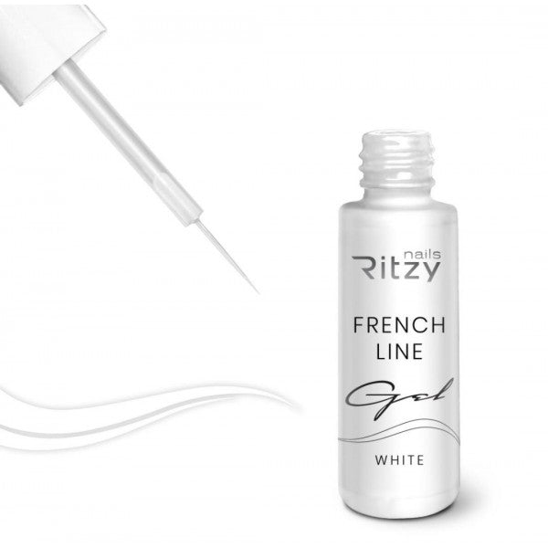 Ritzy FRENCH LINE Gel - WHITE ( with a thin brush) - Kentro Beauty Supplies Ireland