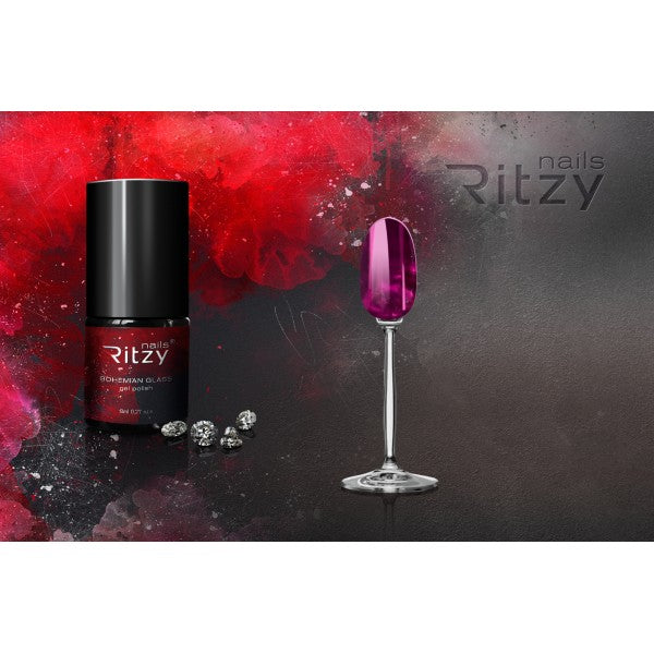 Ritzy BOHEMIAN GLASS Gel Polish - Pink - Kentro Beauty Supplies Ireland