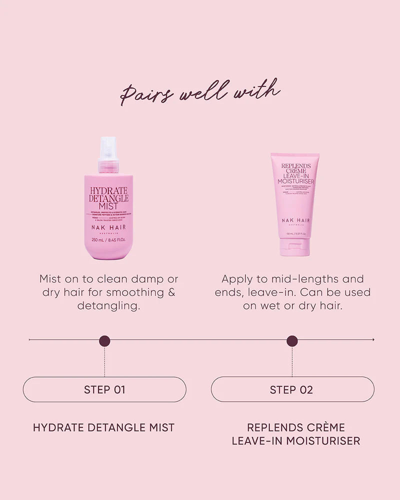 NAK Hydrate Detangle Mist 250ml - Kentro Beauty Supplies Ireland