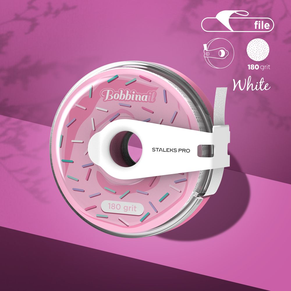 Staleks Disposable white abrasive tape EXPERT 180grit in a plastic case - Kentro Beauty Supplies Ireland