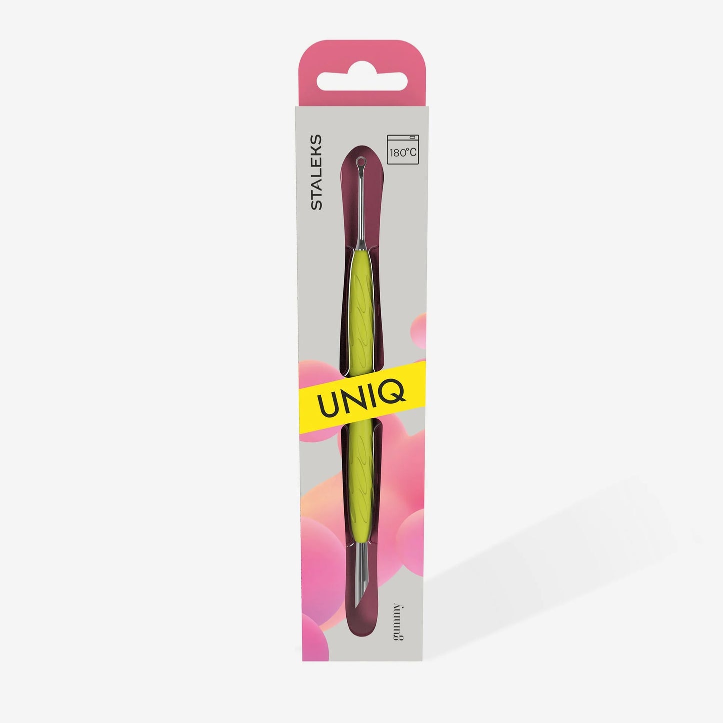 Staleks Manicure pusher Gummy with silicone handle UNIQ 11 TYPE 2 (beveled and loop pusher)