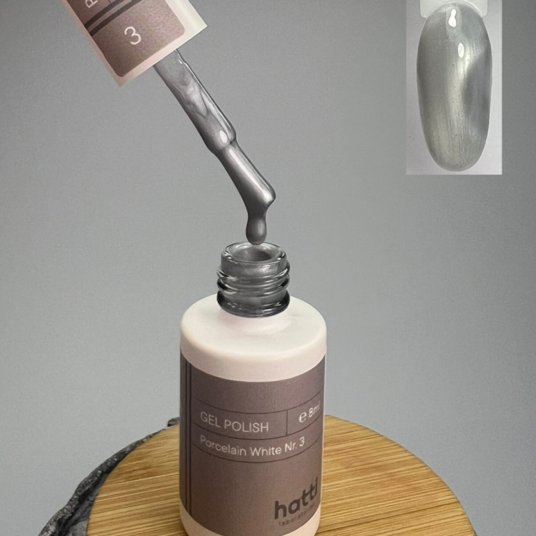 hatti Porcelain White cat eye gel polish N3/8ml - Kentro Beauty Supplies Ireland