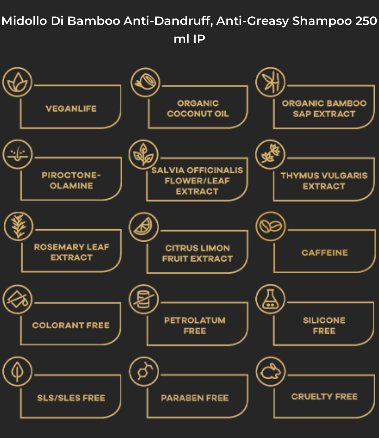 Midollo Di Bamboo Anti-Dandruff, Anti-Greasy Shampoo 250ml - Kentro Beauty Supplies Ireland