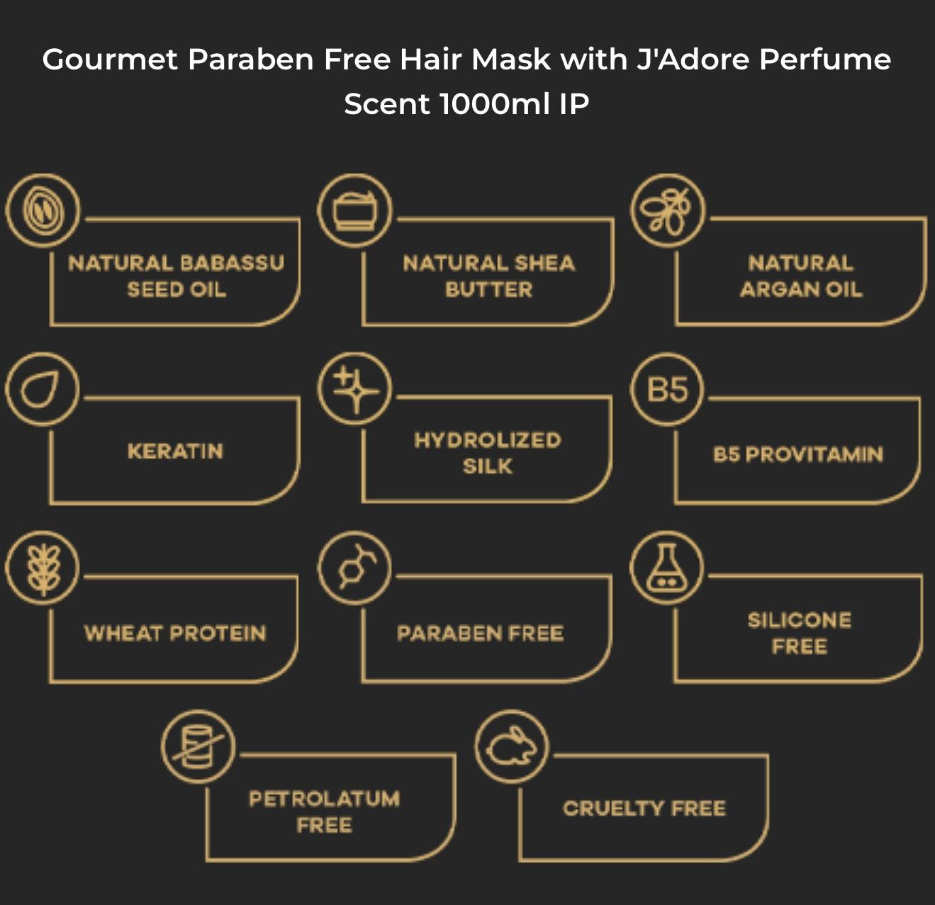 Gourmet Paraben Free Hair Mask with J'Adore Perfume Scent - Kentro Beauty Supplies Ireland