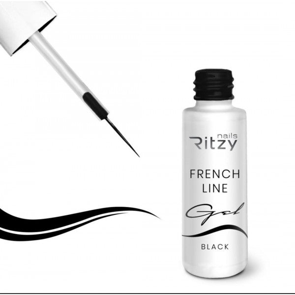 Ritzy FRENCH LINE Gel - BLACK ( with a thin brush) - Kentro Beauty Supplies Ireland