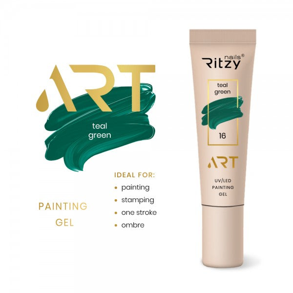 Ritzy ART Gel 16 TEAL GREEN 5ml - Kentro Beauty Supplies Ireland