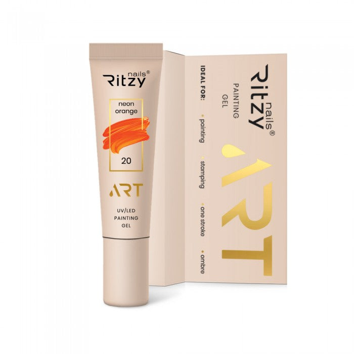 Ritzy ART Gel 20 NEON ORANGE 5ml - Kentro Beauty Supplies Ireland