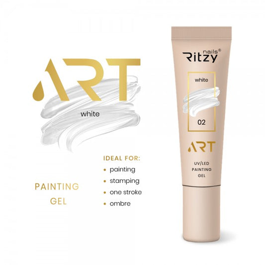 Ritzy ART GEL 02 WHITE 5ml - Kentro Beauty Supplies Ireland