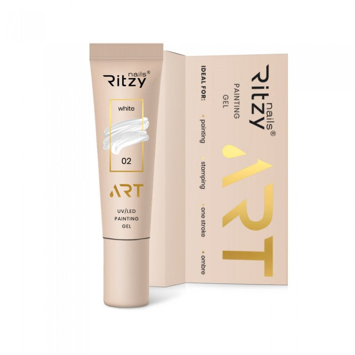Ritzy ART GEL 02 WHITE 5ml - Kentro Beauty Supplies Ireland