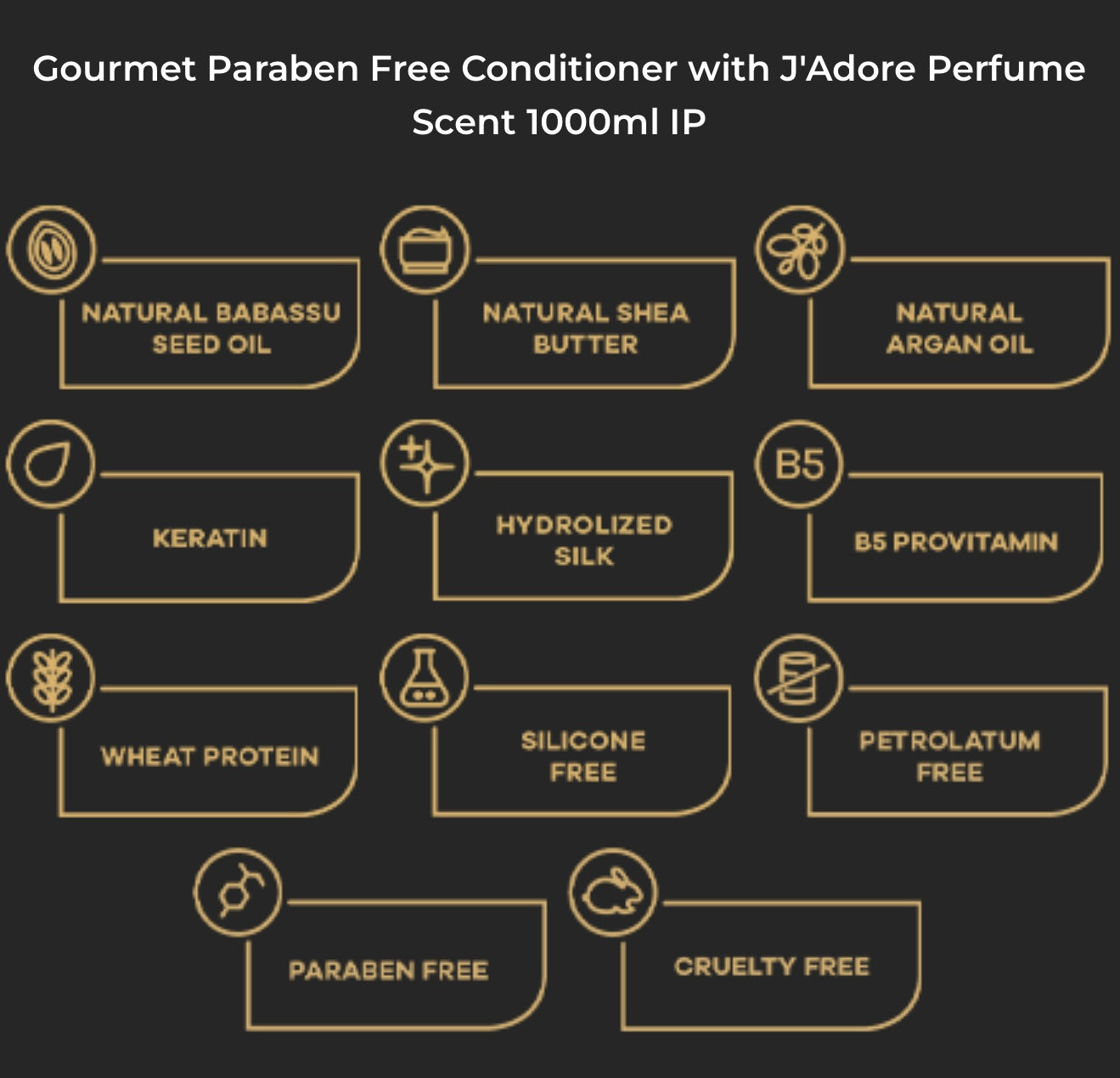 Gourmet Paraben Free Conditioner with J'Adore Perfume Scent - Kentro Beauty Supplies Ireland
