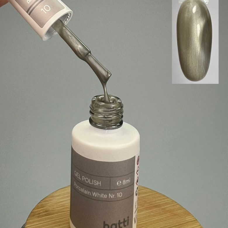 hatti Porcelain White cat eye gel polish N10/8ml - Kentro Beauty Supplies Ireland