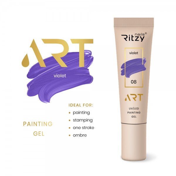 Ritzy ART Gel 08 VIOLET 5ml - Kentro Beauty Supplies Ireland