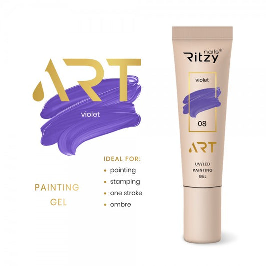 Ritzy ART Gel 08 VIOLET 5ml - Kentro Beauty Supplies Ireland