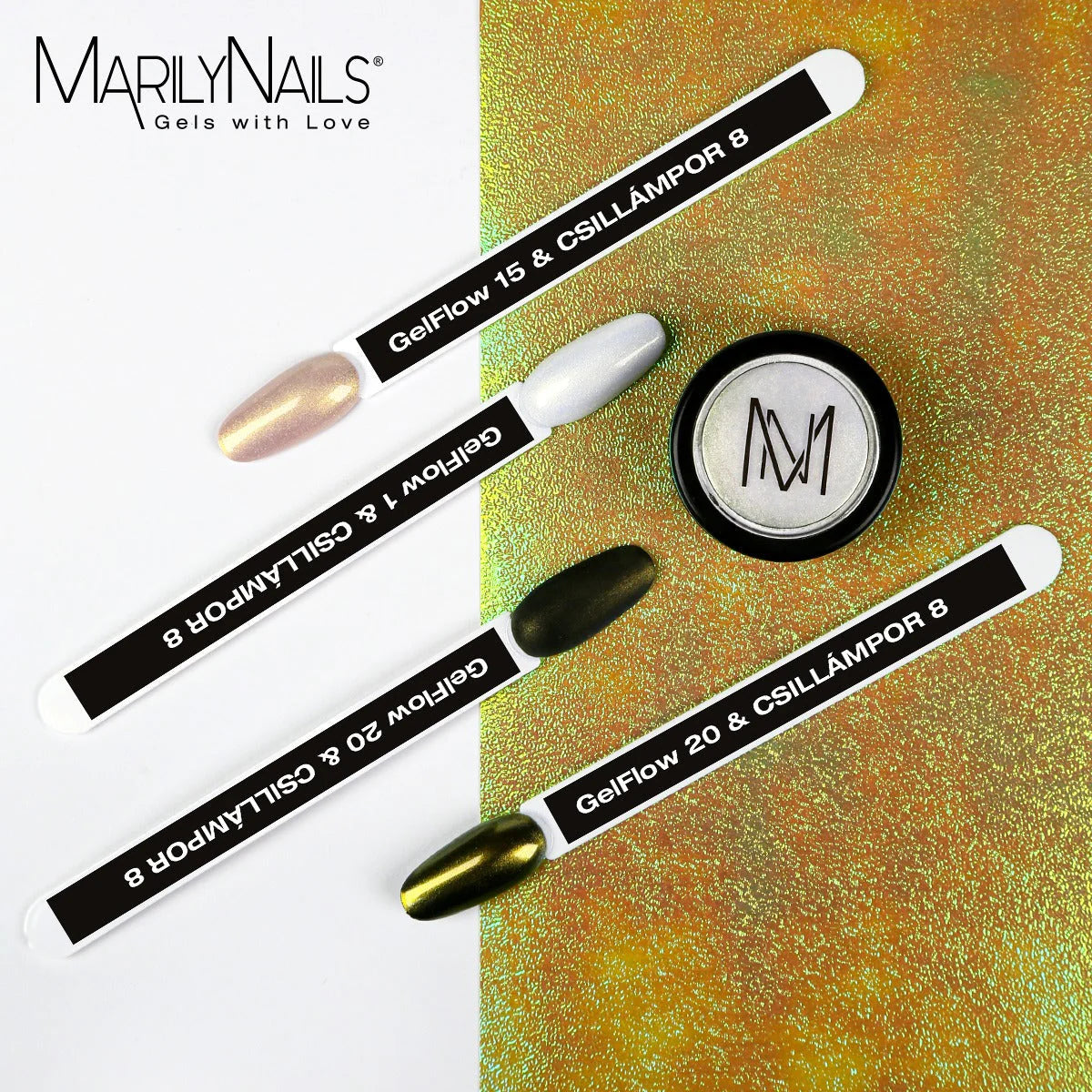 MarilyNails Chrome Powder - 8 Gold - Kentro Beauty Supplies Ireland