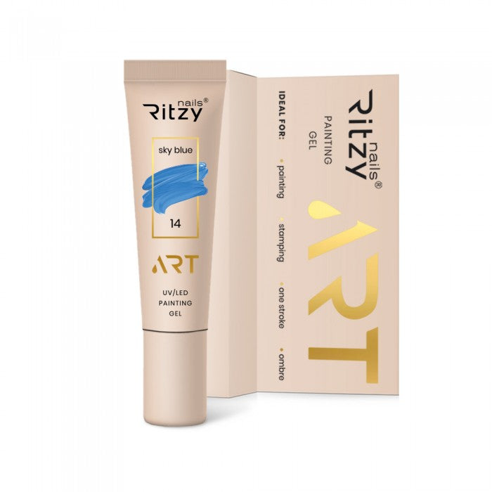 Ritzy ART Gel 14 SKY BLUE 5ml - Kentro Beauty Supplies Ireland