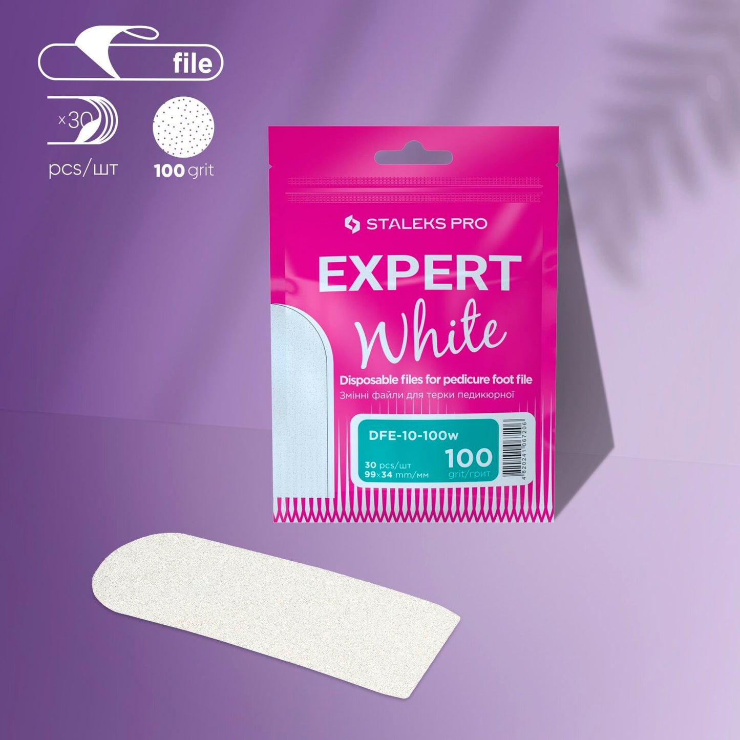 Staleks Disposable white files for pedicure grater EXPERT 10 (30 pcs) - Kentro Beauty Supplies Ireland