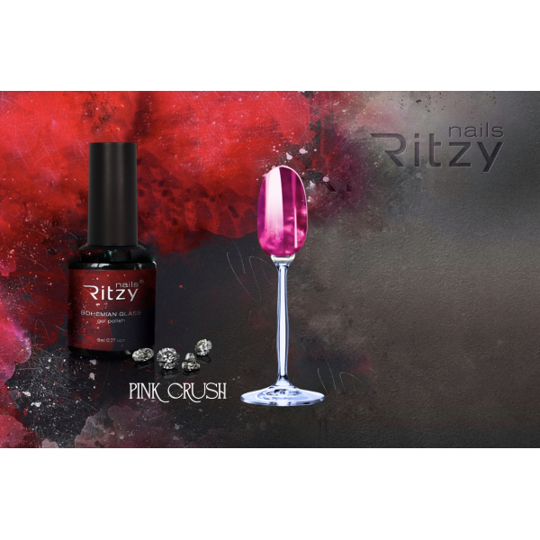 Ritzy BOHEMIAN Glass Gel Polish - PINK CRUSH - Kentro Beauty Supplies Ireland