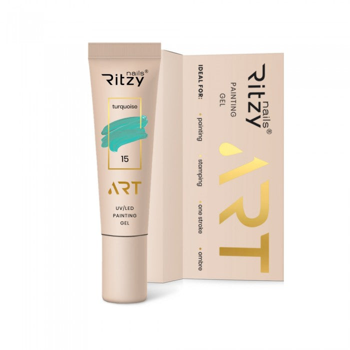 Ritzy ART gel 15 TURQUOISE 5ml - Kentro Beauty Supplies Ireland