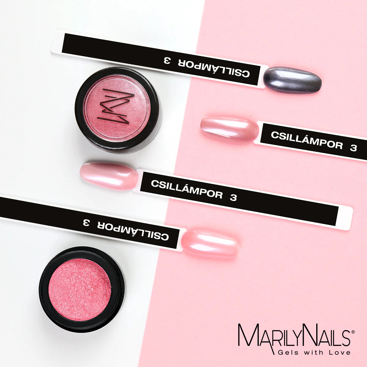 MarilyNails Chrome Powder - 3 Pink - Kentro Beauty Supplies Ireland