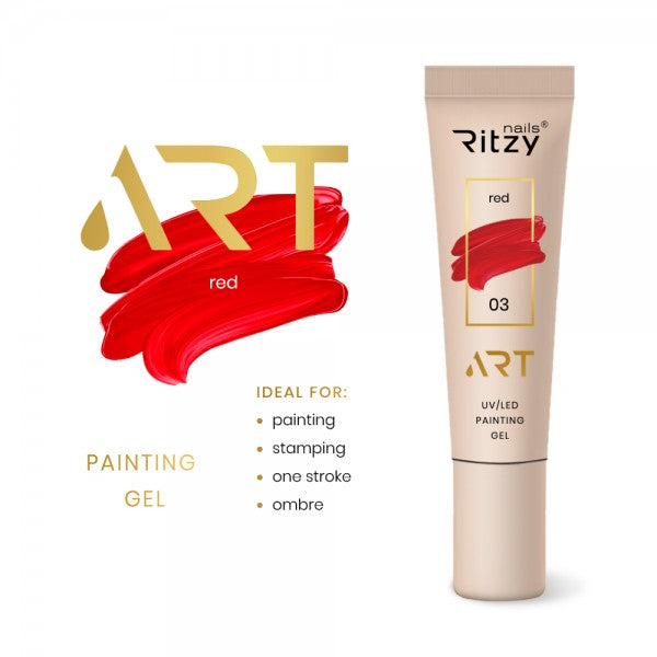 Ritzy ART GEL 03 RED 5ml - Kentro Beauty Supplies Ireland