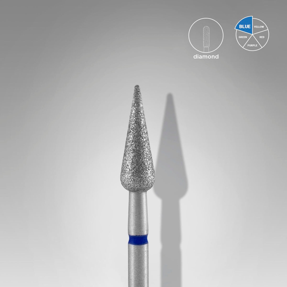 Staleks Diamond nail drill bit POINTED PEAR EXPERT head diameter 4mm/ working part 12mm - Kentro Beauty Supplies Ireland