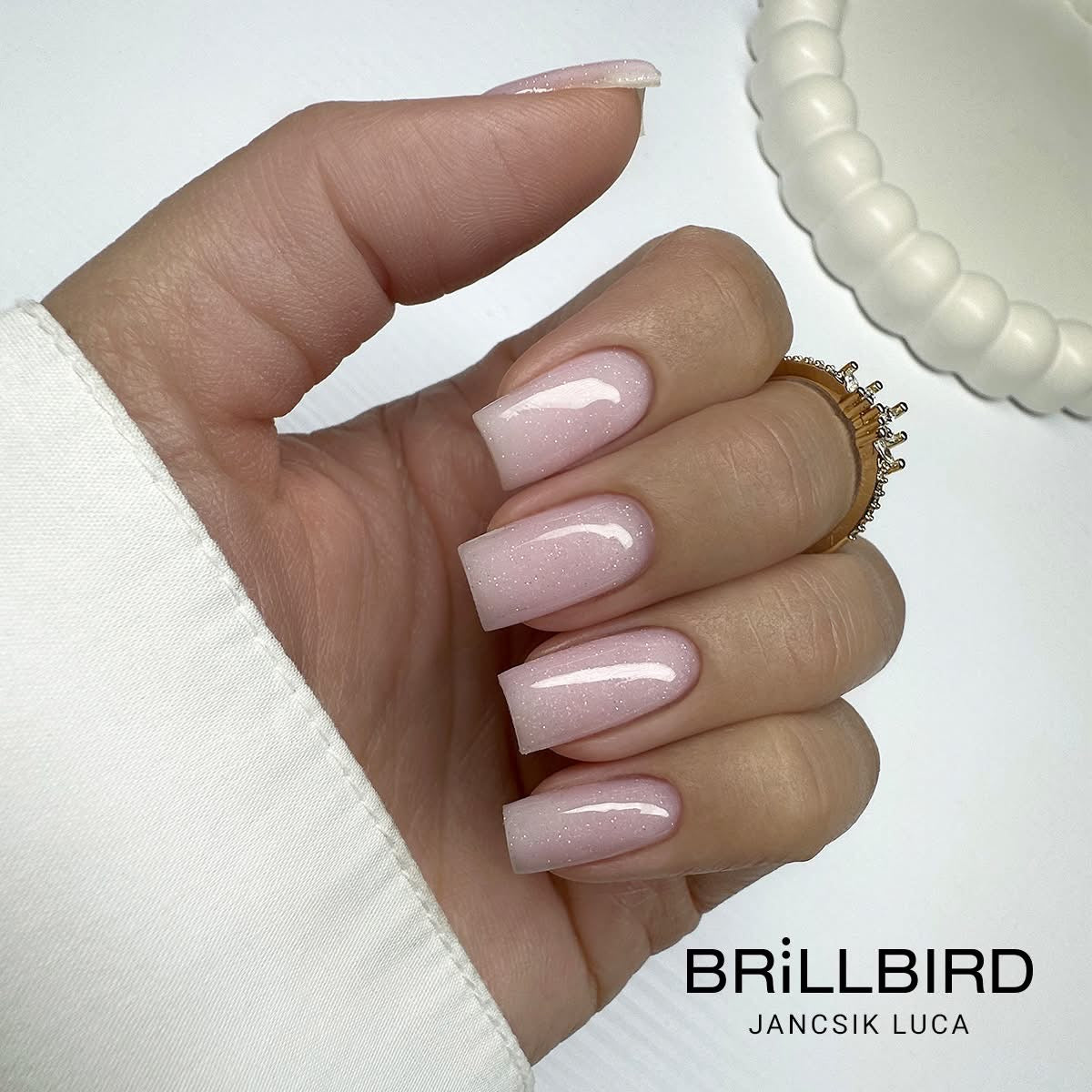 Brillbird Next Level Hard Builder Gel - Shimmer Blush HEMA FREE 15ml - Kentro Beauty Supplies Ireland