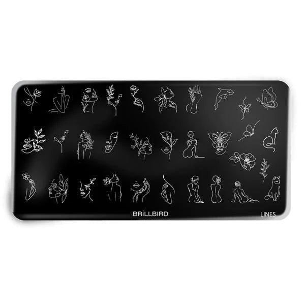 Brillbird Nail Stamp Plate - Lines - Kentro Beauty Supplies Ireland