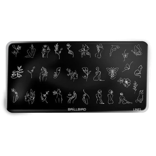 Brillbird Nail Stamp Plate - Lines - Kentro Beauty Supplies Ireland