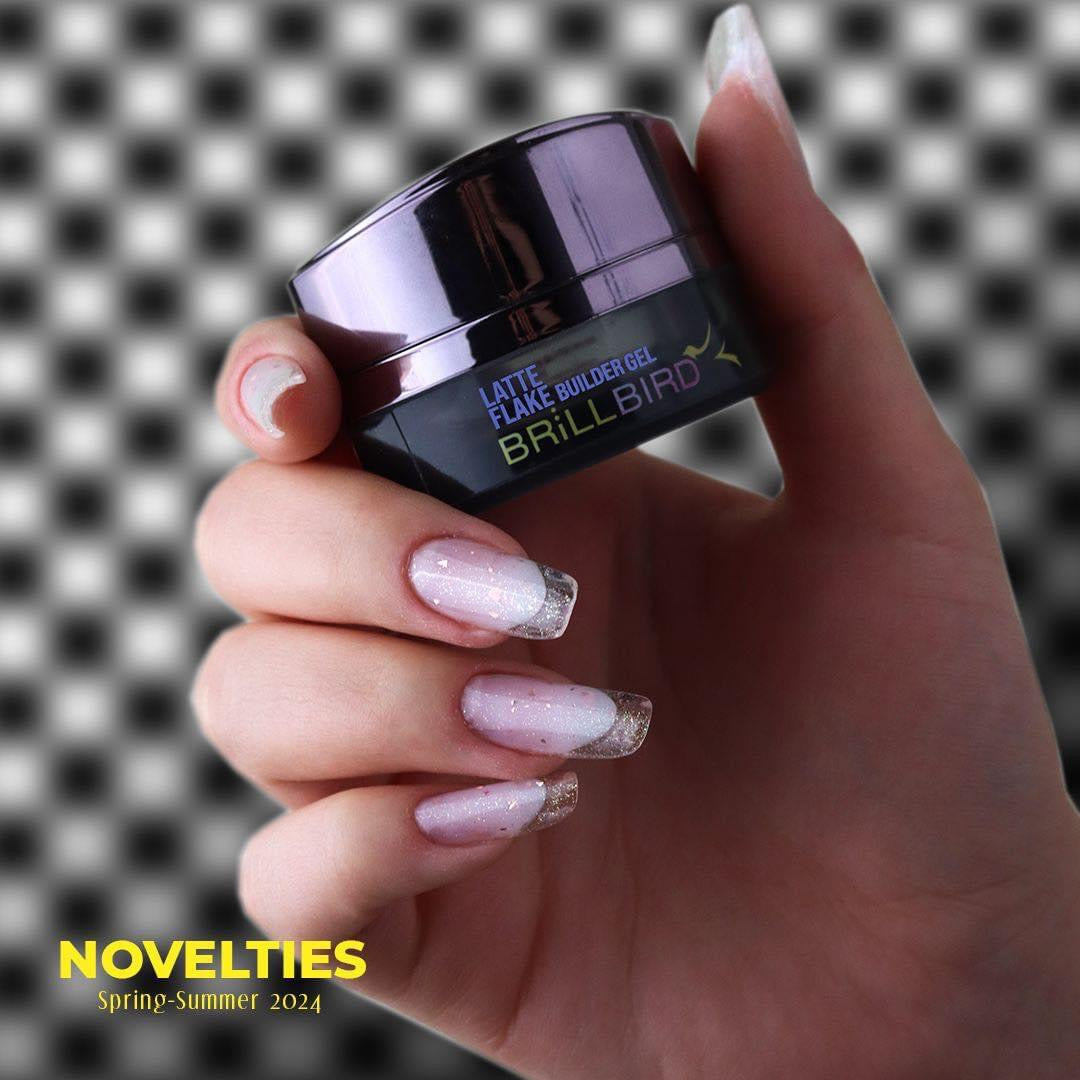 Brillbird Latte Flake Hard Builder Gel - Kentro Beauty Supplies Ireland