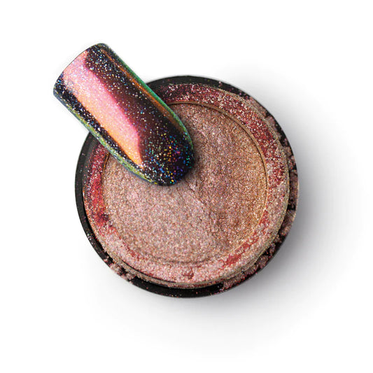Brillbird Chrome Powder - Diamond Holo Russian Gold - Kentro Beauty Supplies Ireland