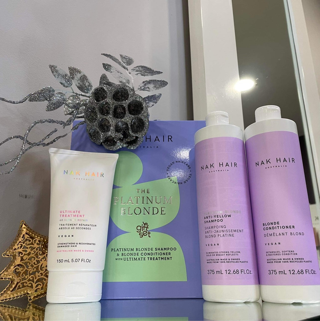 NAK Platinum Blonde Trio Gift Set - Kentro Beauty Supplies Ireland