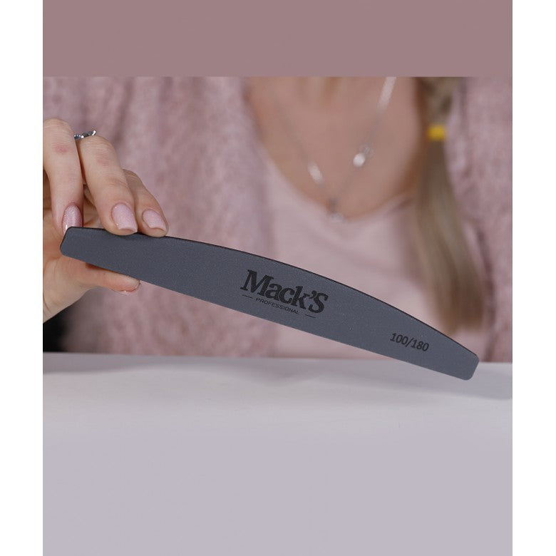 Mack’s Washable Crescent File 100/180 - Kentro Beauty Supplies Ireland