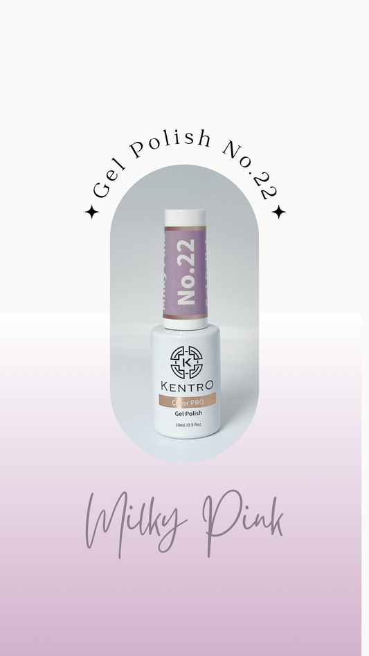 Kentro Color PRO Gel Polish 10ml - Milky Pink No.22 - Kentro Beauty Supplies Ireland