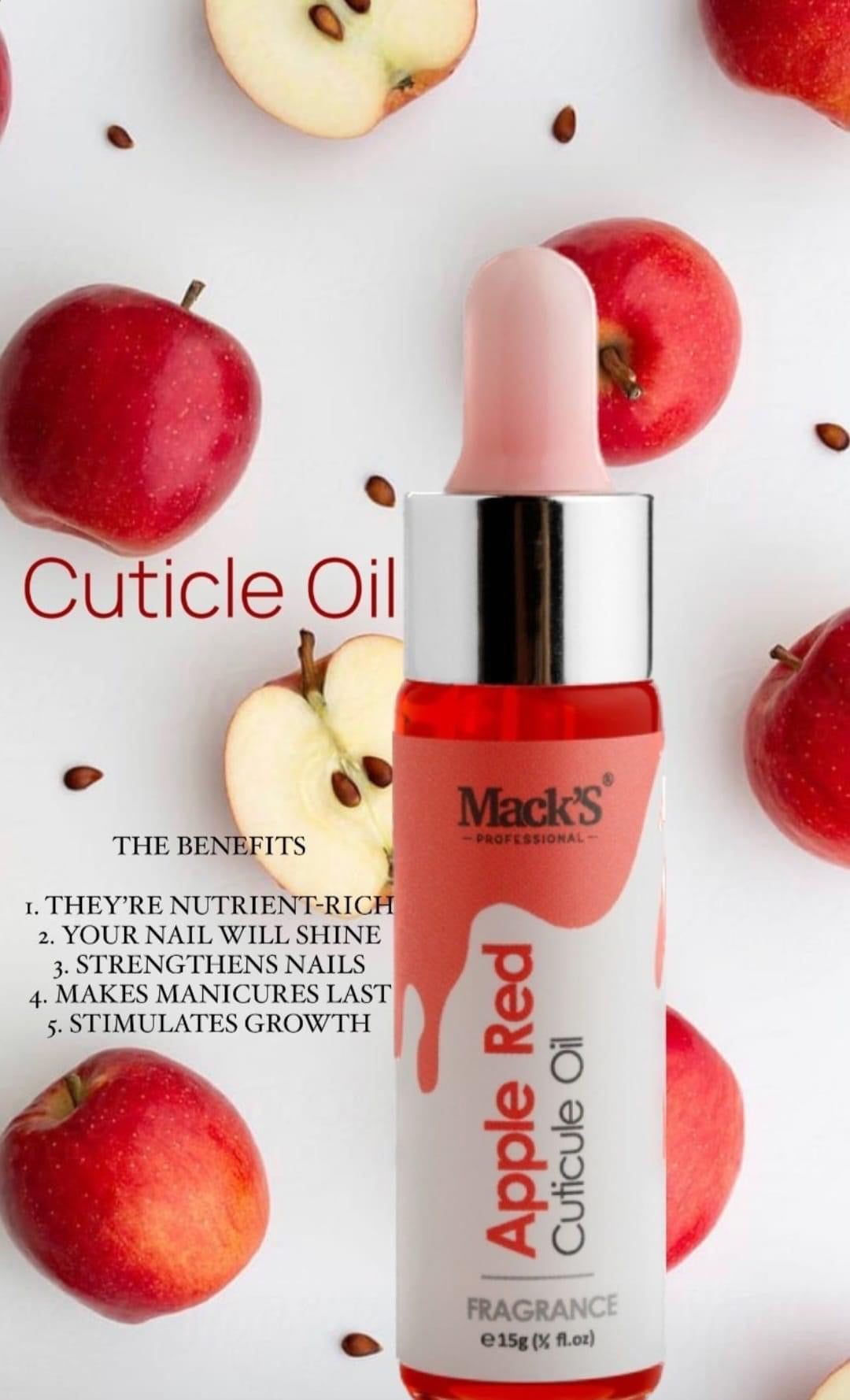Mack’s Cuticle Oil - Apple Red 🍎 - Kentro Beauty Supplies Ireland