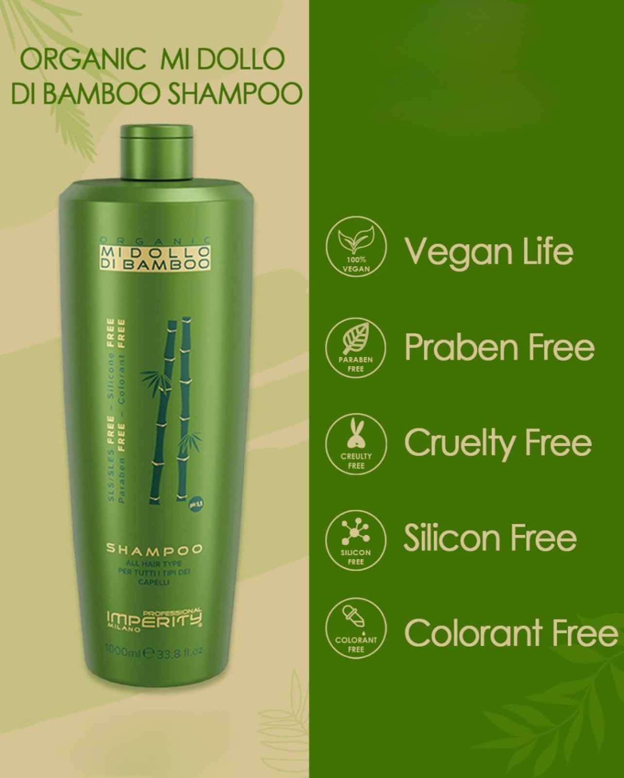 Organic Midollo Bamboo Hydrating Shampoo - Kentro Beauty Supplies Ireland