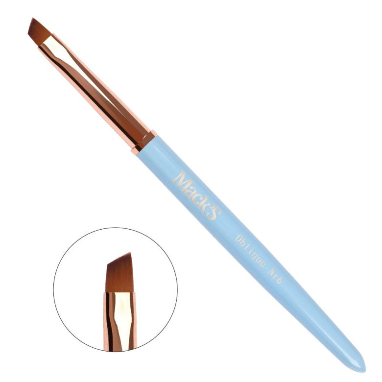 Mack’s Oblique Gel Brush No.6 - Blue - Kentro Beauty Supplies Ireland