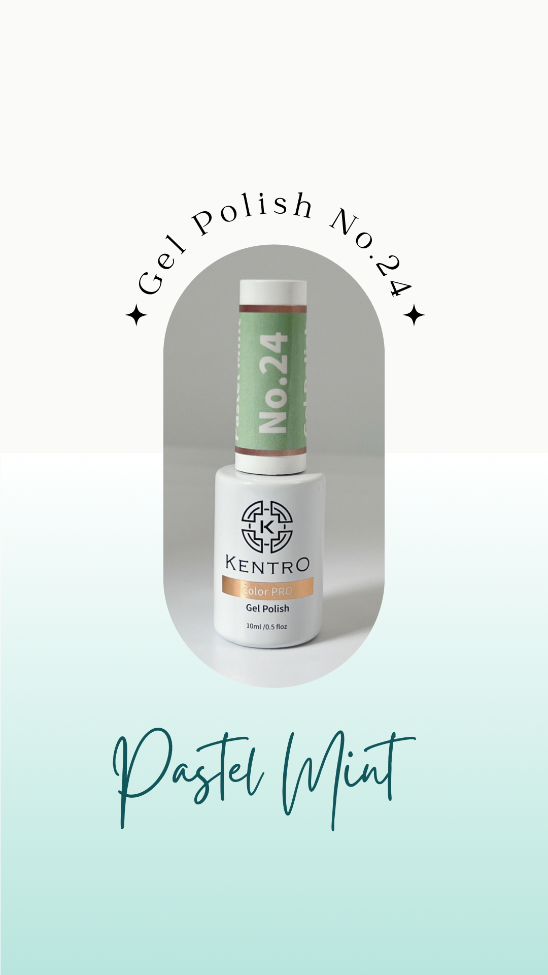 Kentro Color PRO Gel Polish 10ml - Pastel Mint No.24 - Kentro Beauty Supplies Ireland