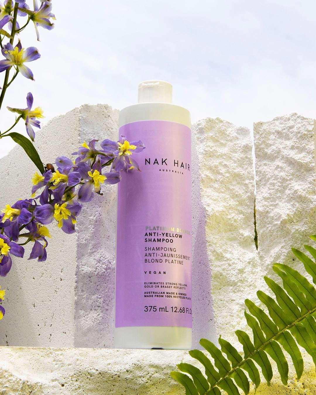 NAK Platinum Blonde Anti-Yellow Shampoo 375ml - Kentro Beauty Supplies Ireland