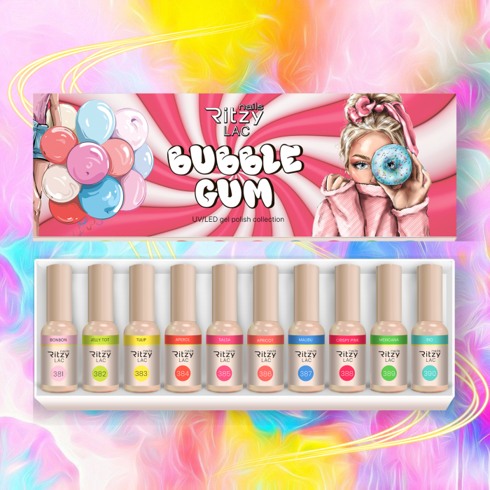 Ritzy BUBBLE GUM 381-390 Collection NEW - Kentro Beauty Supplies Ireland