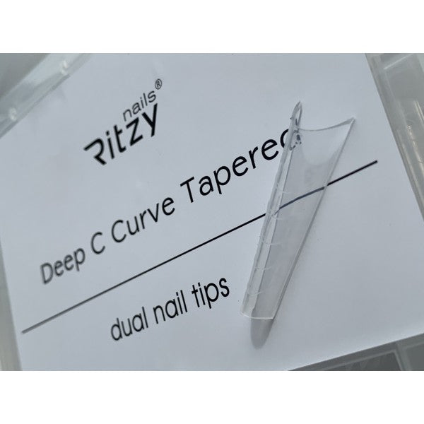 Ritzy Silicone DEEP C-curve Dual Tips TAPERED (120pcs) - Kentro Beauty Supplies Ireland