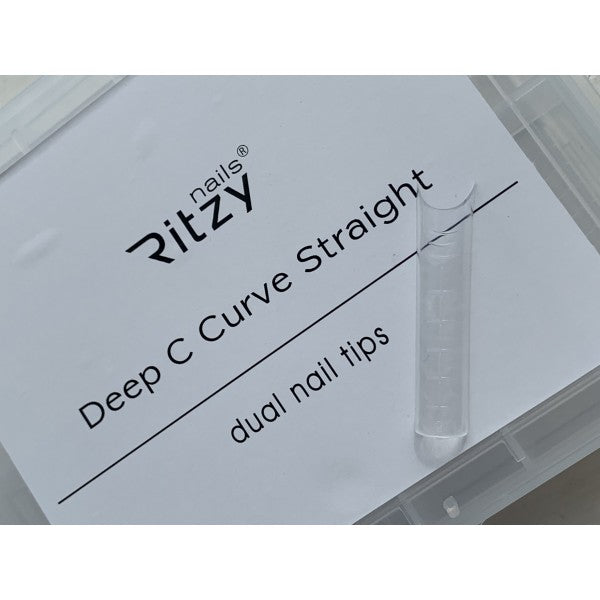 Ritzy Silicone DEEP C-curve Dual Tips STRAIGHT (120pcs) - Kentro Beauty Supplies Ireland