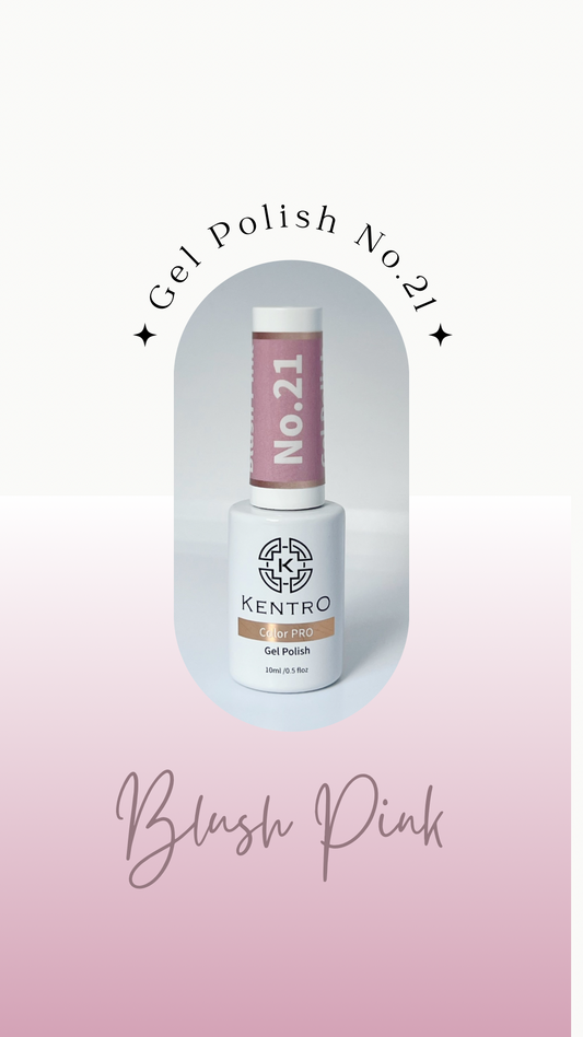 Kentro Color PRO Gel Polish 10ml - Blush Pink No.21 - Kentro Beauty Supplies Ireland