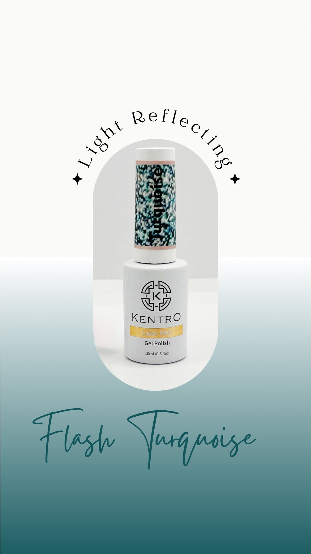 Kentro Color PRO Gel Polish 10ml - Flash Turquoise - Kentro Beauty Supplies Ireland