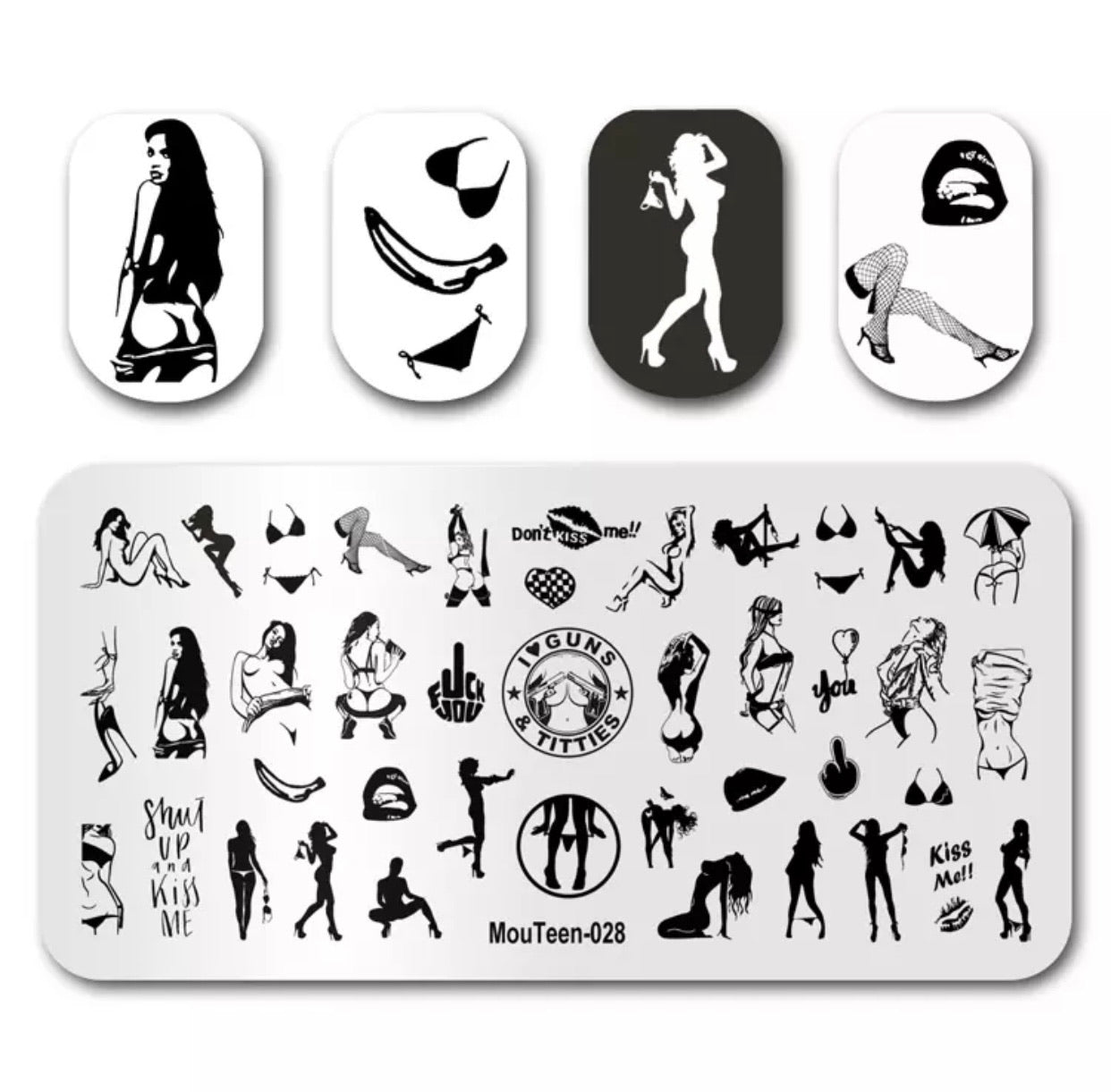 Nail Stamping Plate - Naughty - Kentro Beauty Supplies Ireland