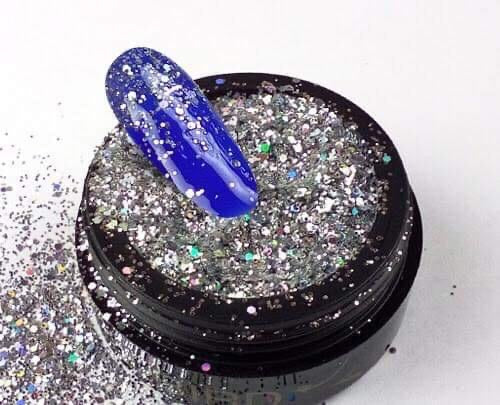 BrillBird Dual Holo Glitters H06 Silver - Kentro Beauty Supplies Ireland