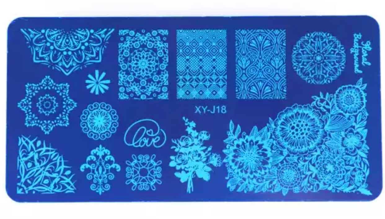 Nail Stamping Plate - No18 - Kentro Beauty Supplies Ireland
