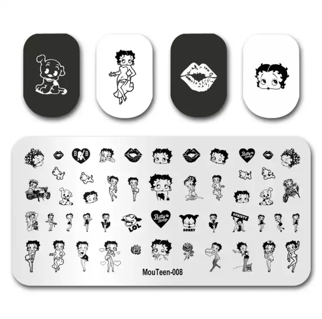 Nail Stamping Plate - Betty Boo - Kentro Beauty Supplies Ireland