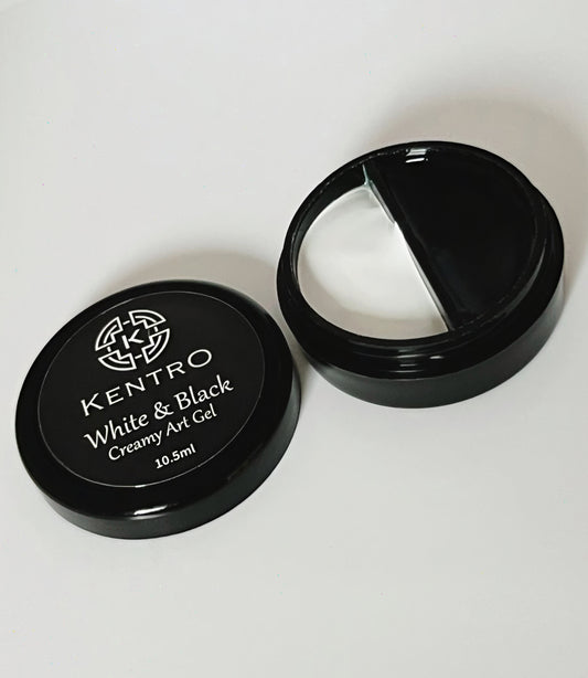 Kentro White & Black Creamy Art Gel - Kentro Beauty Supplies Ireland