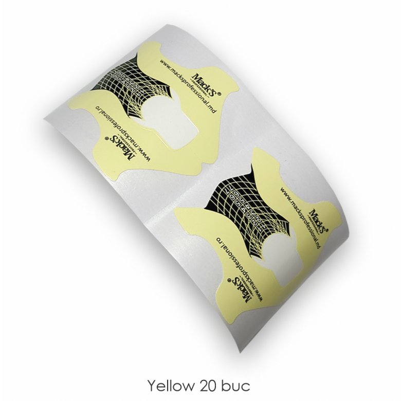 Mack’s Pre-cut Nail Forms - Yellow - Kentro Beauty Supplies Ireland